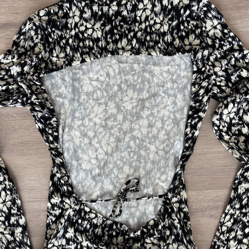 NWT Isabel Marant Leonio Top Sz 6 Black White Open Back Long Sleeve French Sexy - Picture 10 of 16